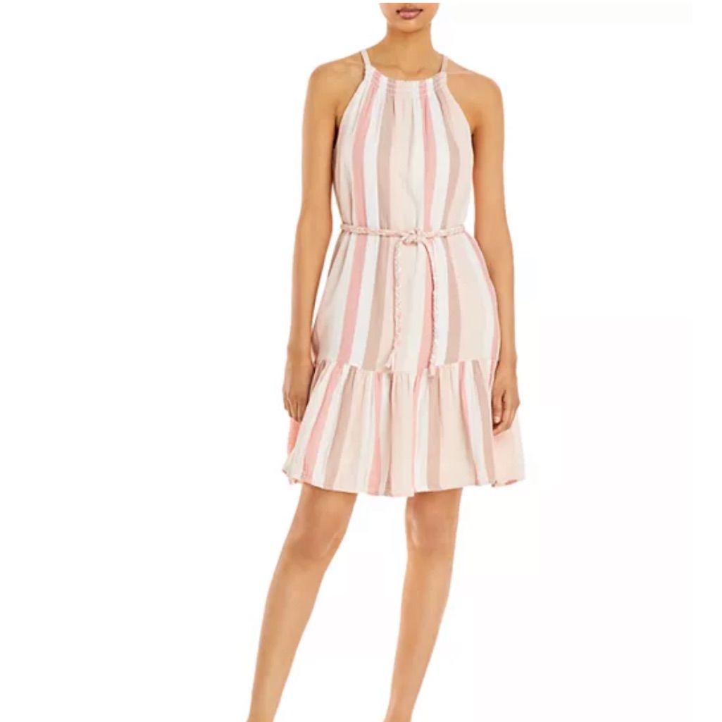 Rails Blush And Ivory Striped Midi Dress, Tags On, Size Xs